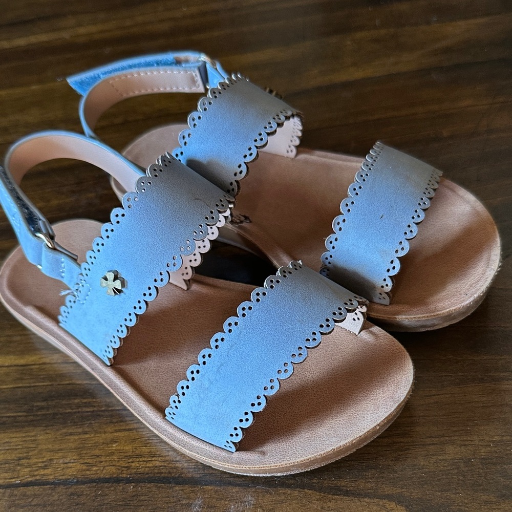 Lucky Brand Blue Scalloped Strap Sandals